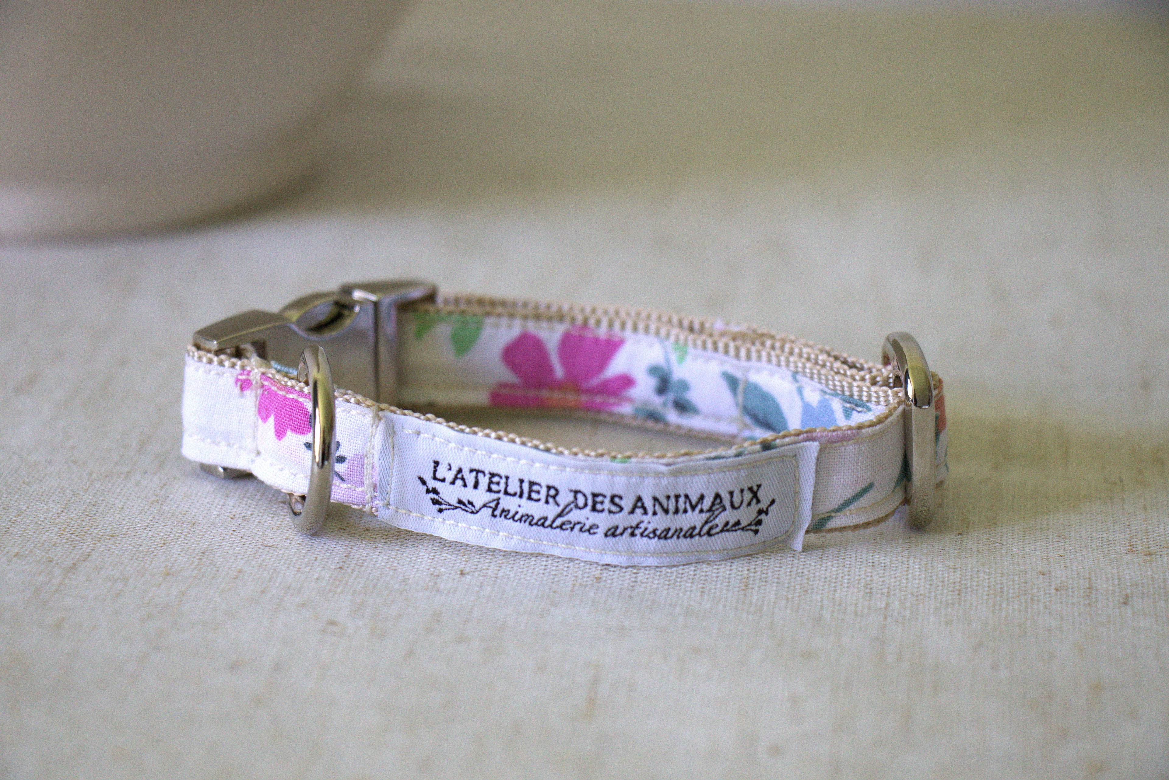 Collier pour chien - Fleuri Rose
