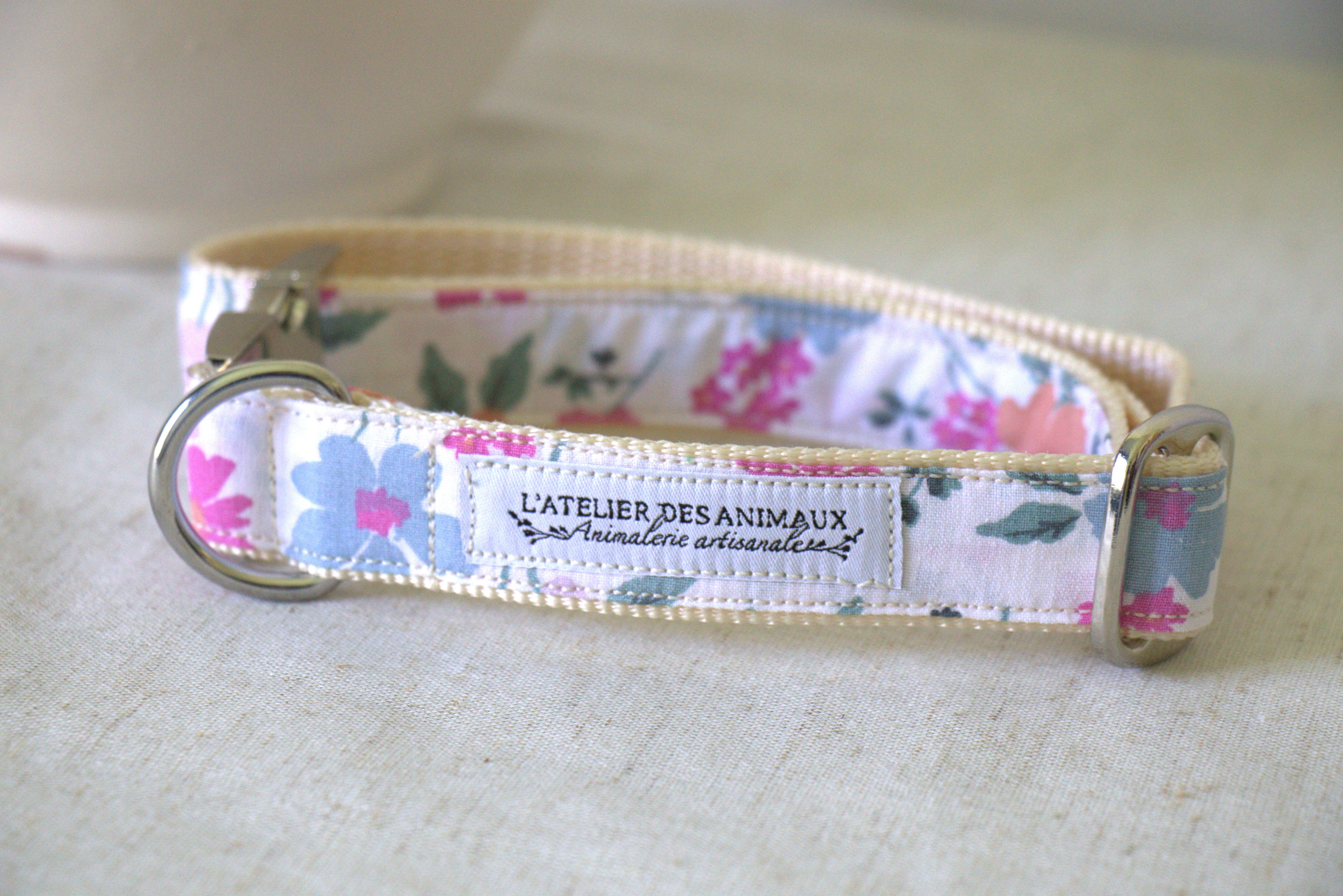 Collier pour chien - Fleuri Rose