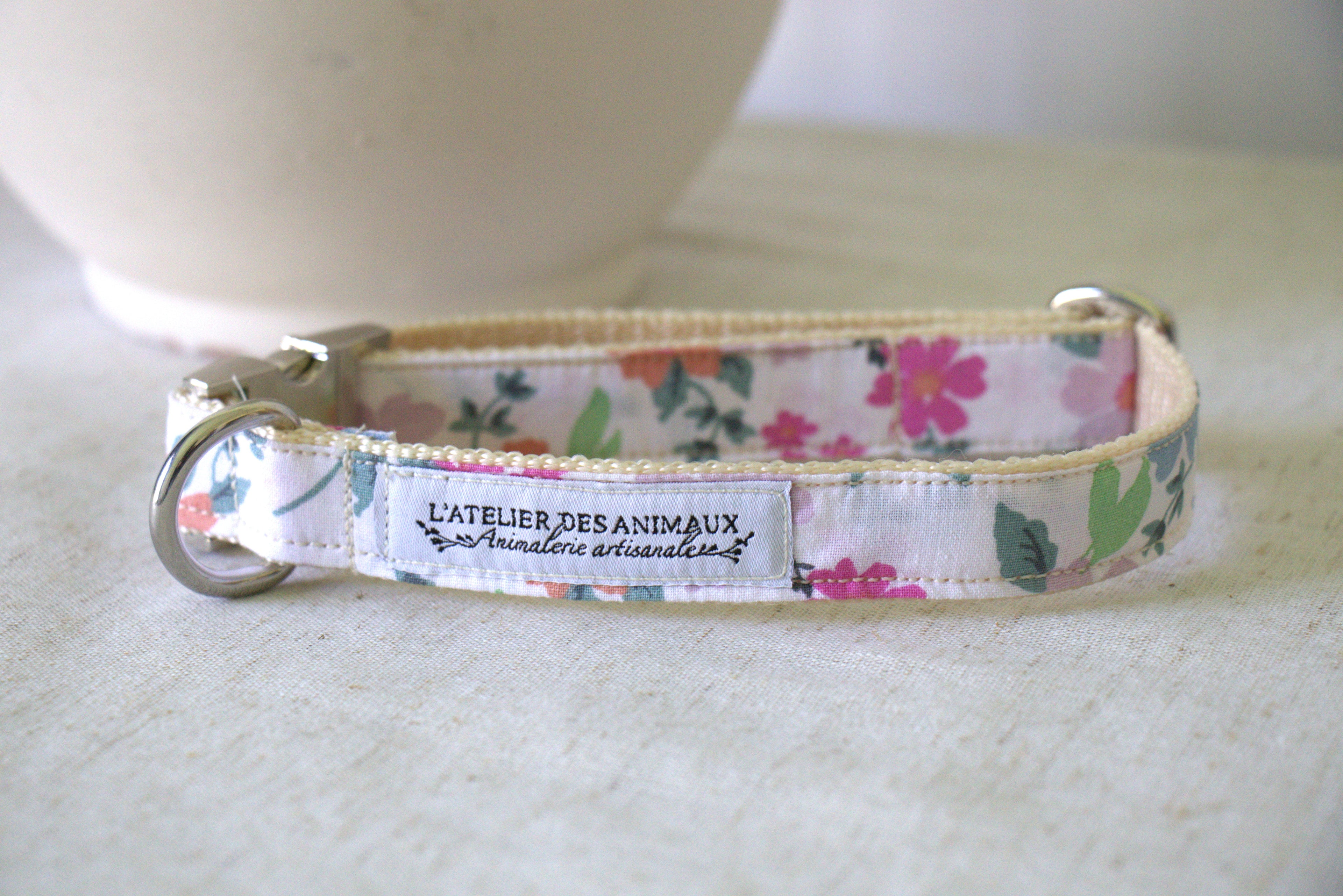 Collier pour chien - Fleuri Rose